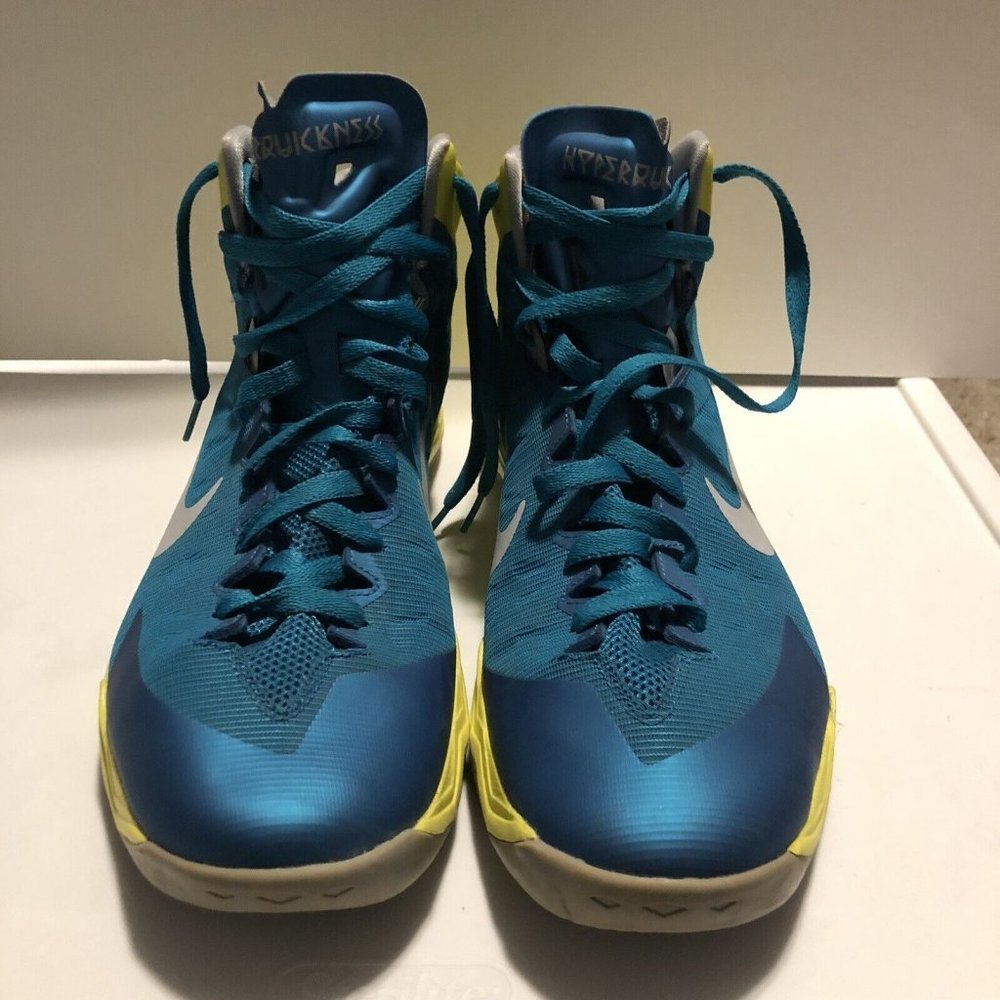NIKE MEN 2013 VINTAGE HYPERDUNK/NESS ZOOM BASKETBALL SHOES TURQ/YELL/W Size 12.5